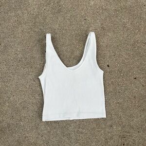 Aeropostale White Fitted Crop Tank Top